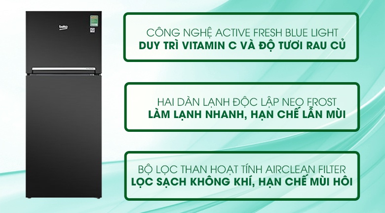 Tủ lạnh Beko Inverter 188 lít RDNT200I50VWB