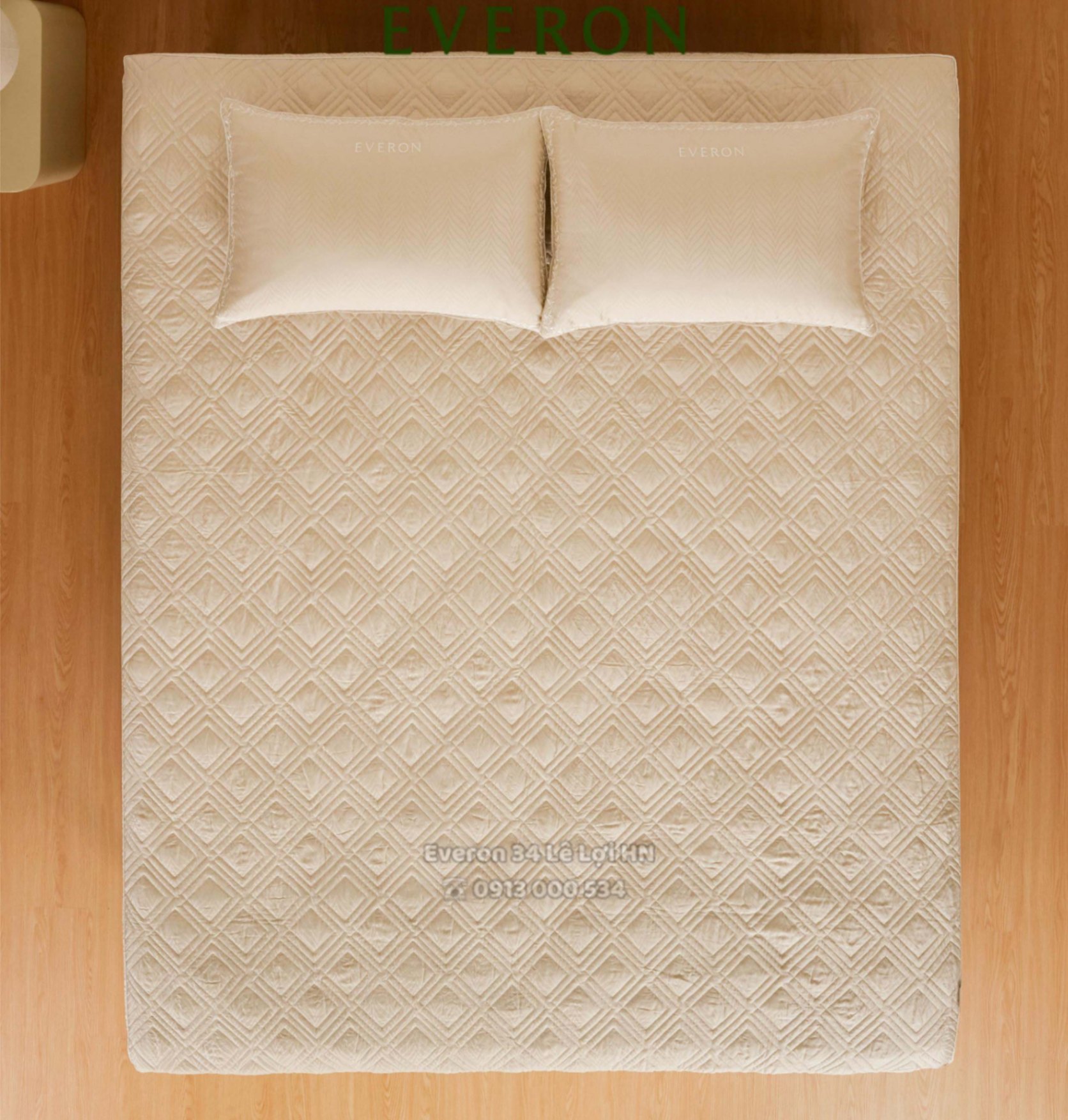 Bộ chăn ga gối EVERON EPBC 25025 Herringbone vải Tencel Jacquard cao cấp