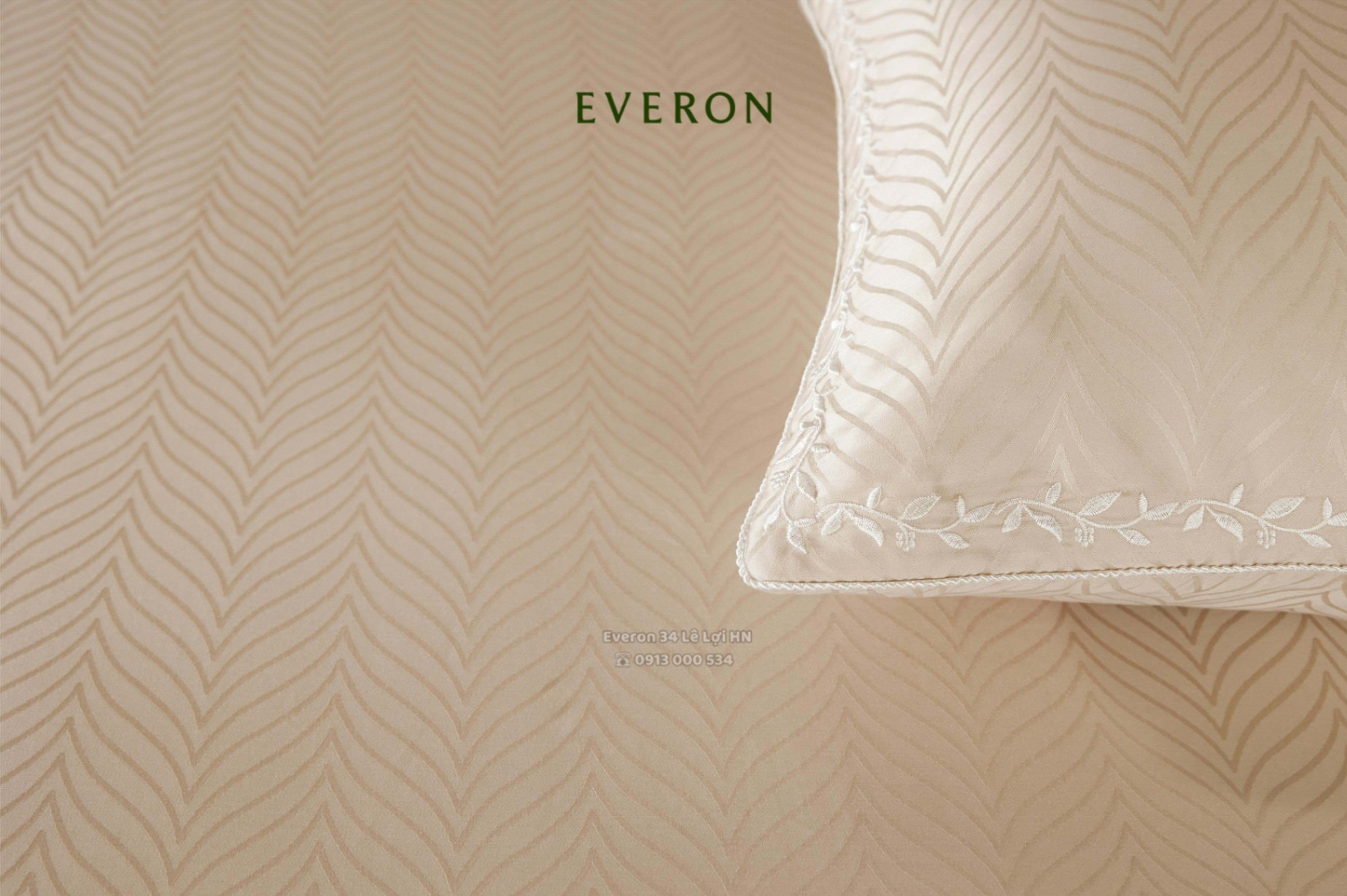 Bộ chăn ga gối EVERON EPBC 25025 Herringbone vải Tencel Jacquard cao cấp