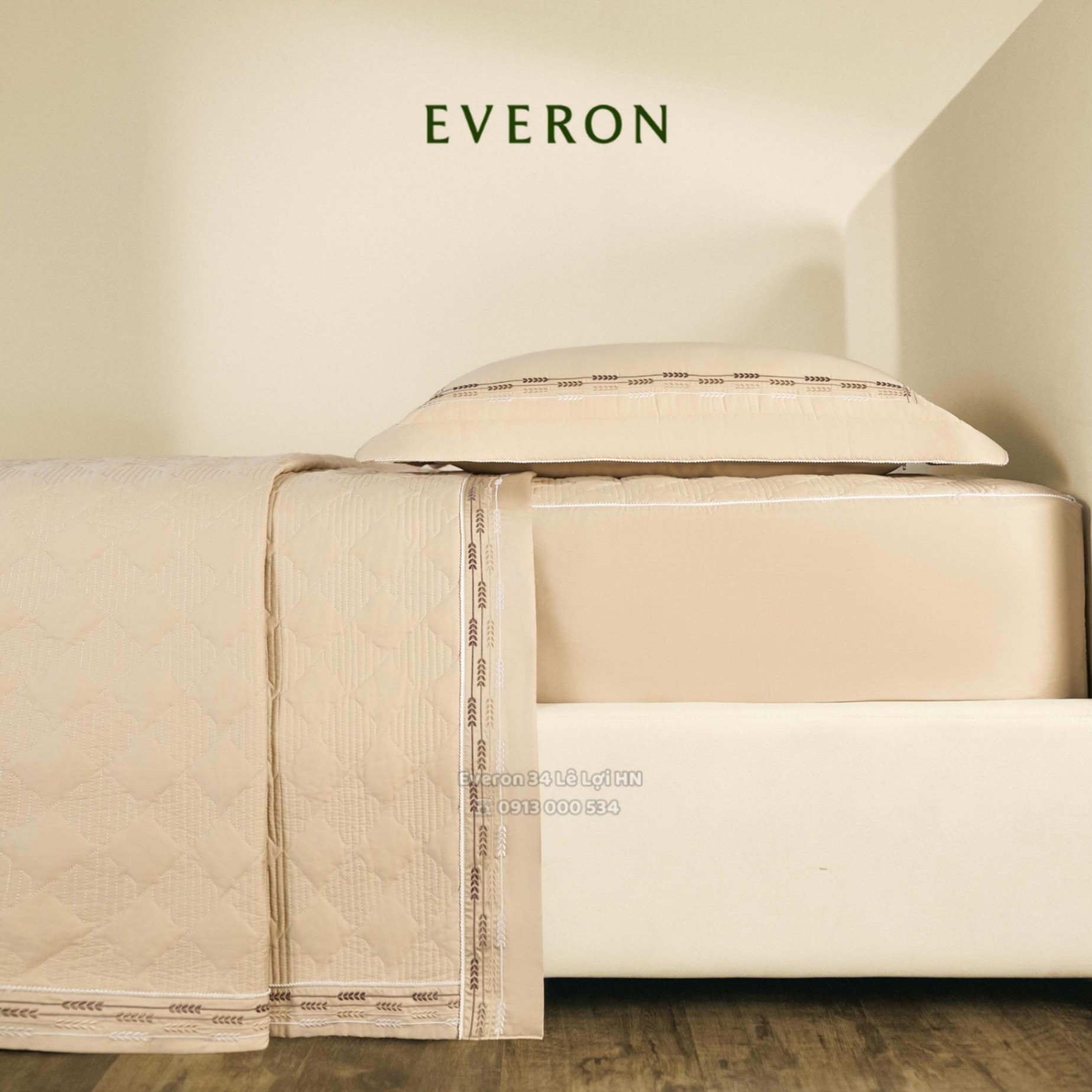 Bộ chăn ga gối EVERON ESTMC 26006 Cánh đồng vàng vải Tencel cao cấp