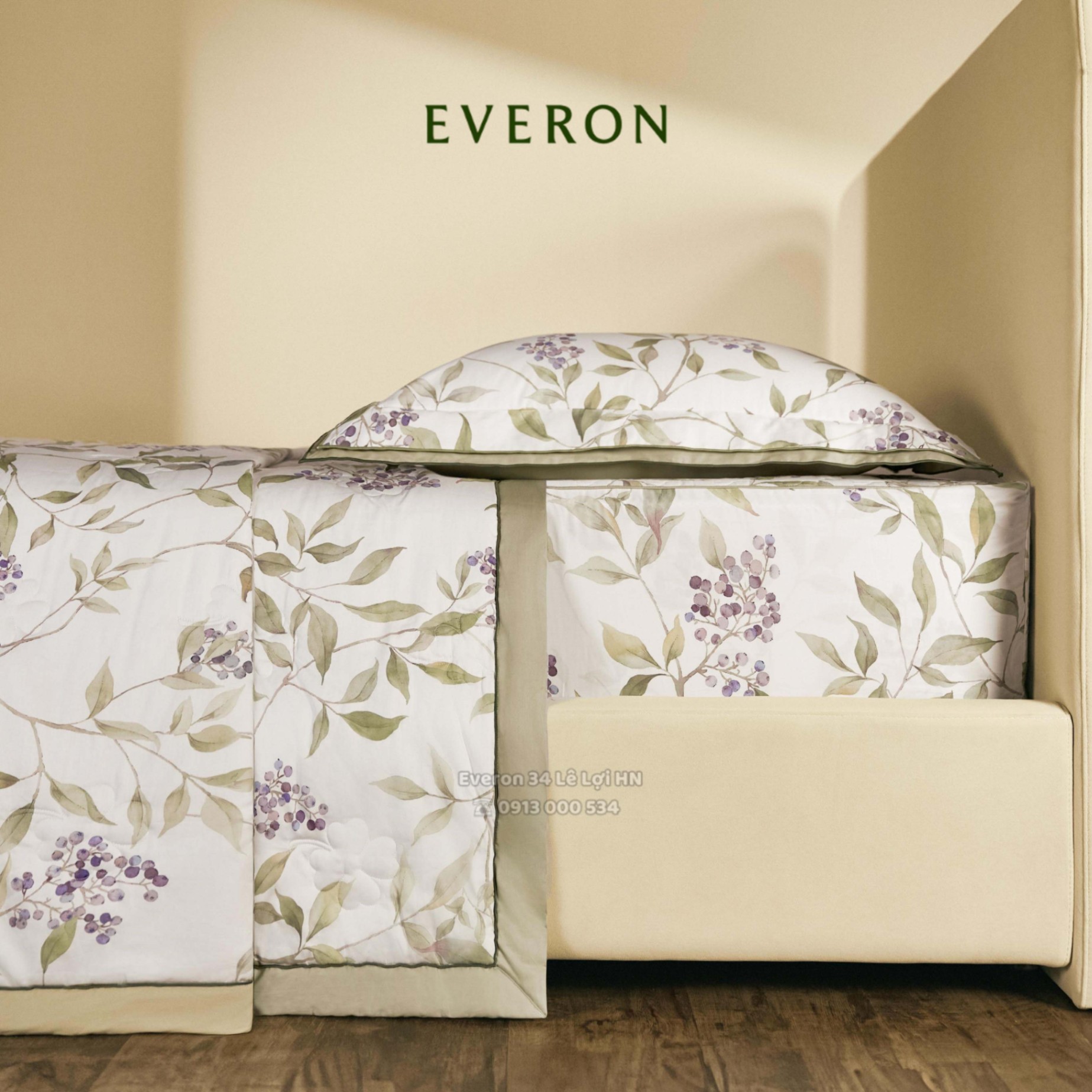 Mẫu chăn ga gối EVERON màu hoa cỏ EPC 26013 Mùa cỏ dại vải Cotton