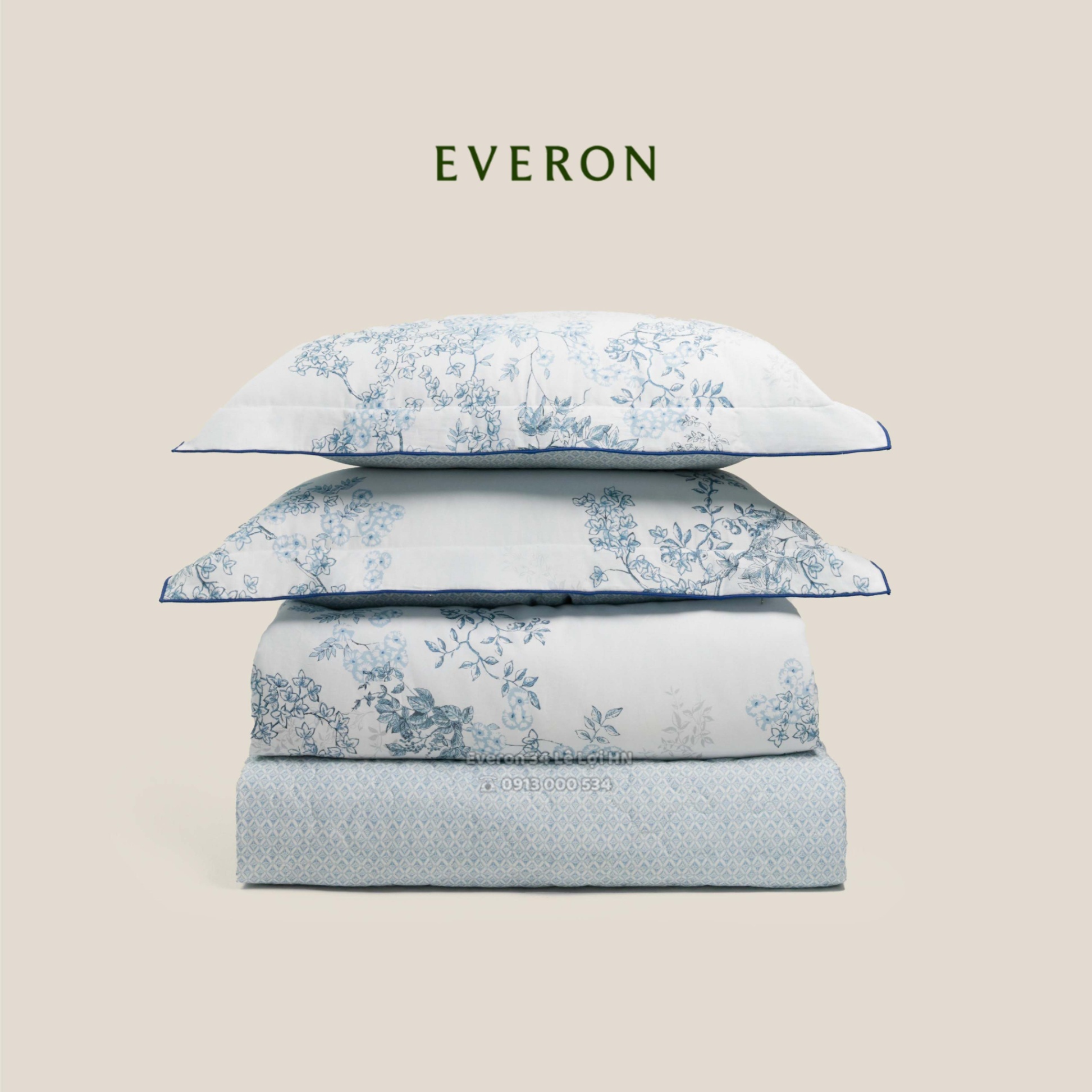 Bộ chăn ga gối EVERON EPC 26012 Vườn cổ điển, vải Cotton