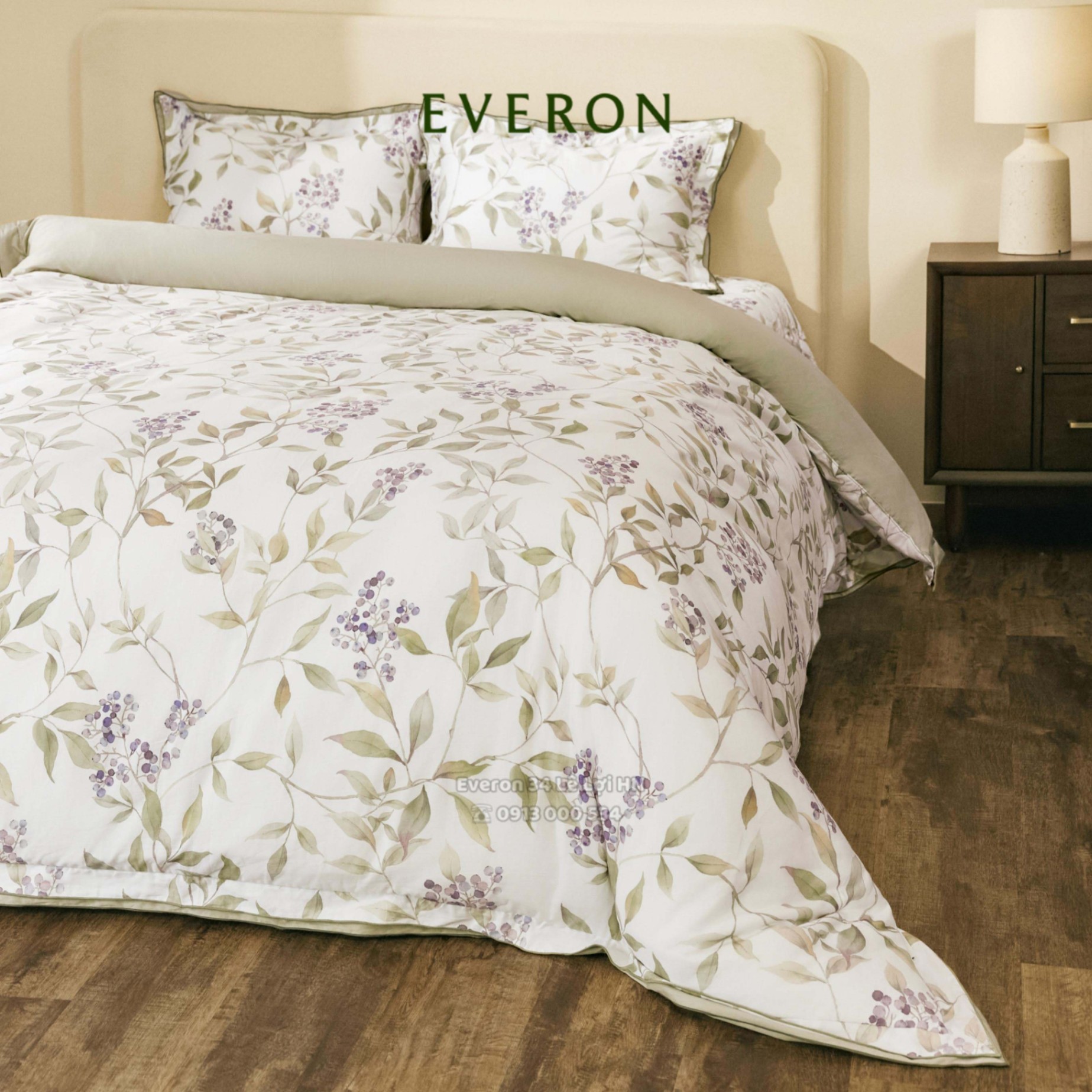 Mẫu chăn ga gối EVERON màu hoa cỏ EPC 26013 Mùa cỏ dại vải Cotton