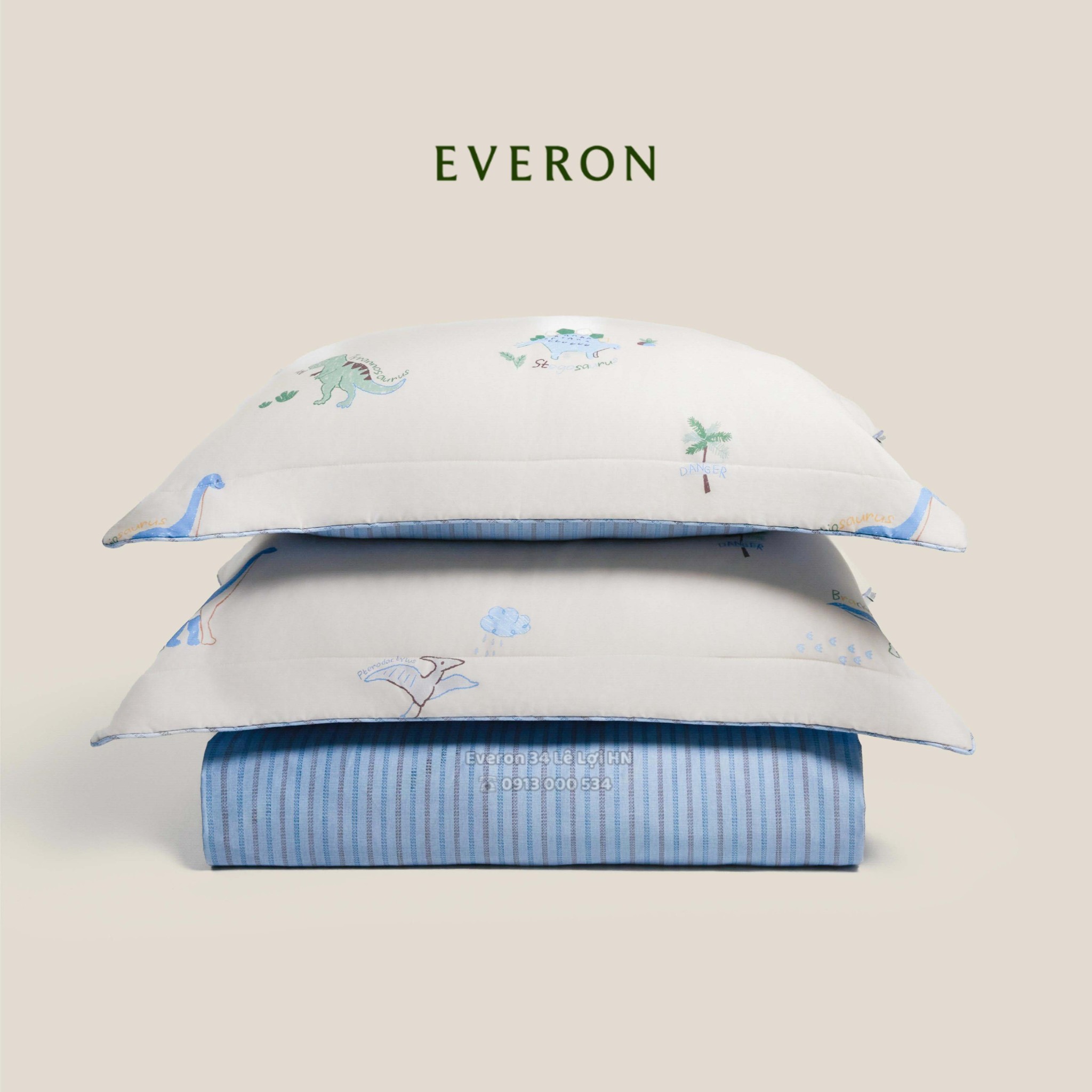 Mẫu chăn ga gối EVERON CPC 26204 Cuộc phiêu lưu của Cổ Dài & Ba Sừng vải Cotton Sateen