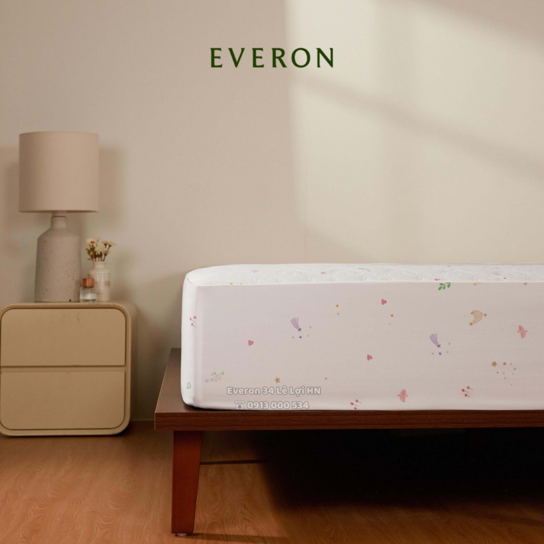 Bộ chăn ga gối EVERON màu hồng cho bé CPC 26203 Xứ sở thần tiên, vải Cotton Sateen
