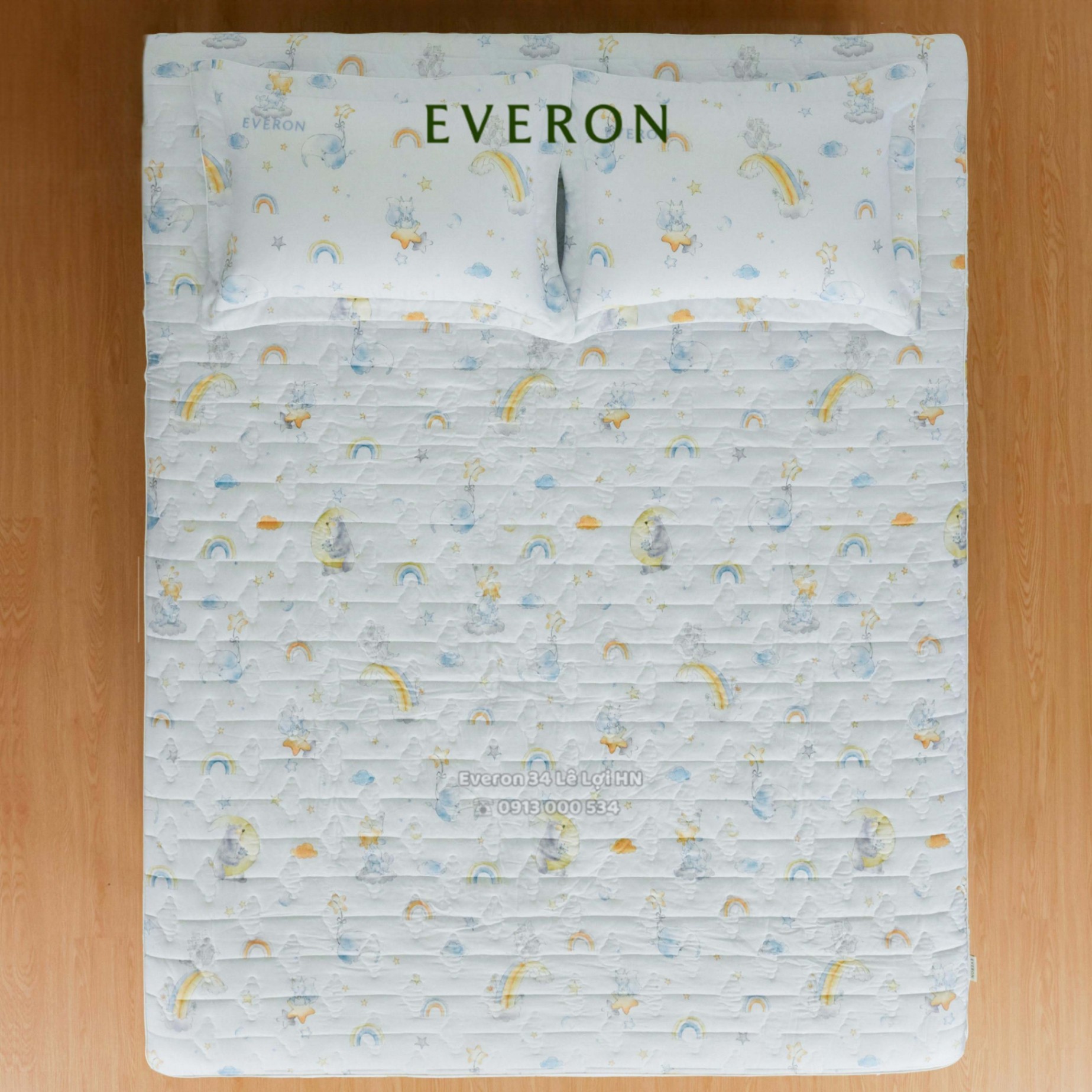 Mẫu chăn ga gối EVERON CPT 26201 Vườn thú trên mây vải Tencel cao cấp