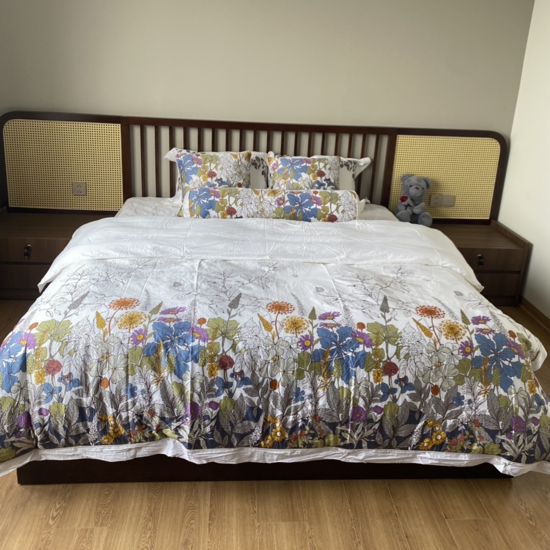 Bộ chăn ga chần Everon Artemis cao cấp APB 19152 vải Bamboo - Cánh đồng hoa