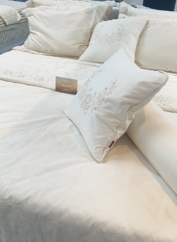 Mẫu chăn ga Artemis cao cấp màu xanh pastel ASCJ 27102