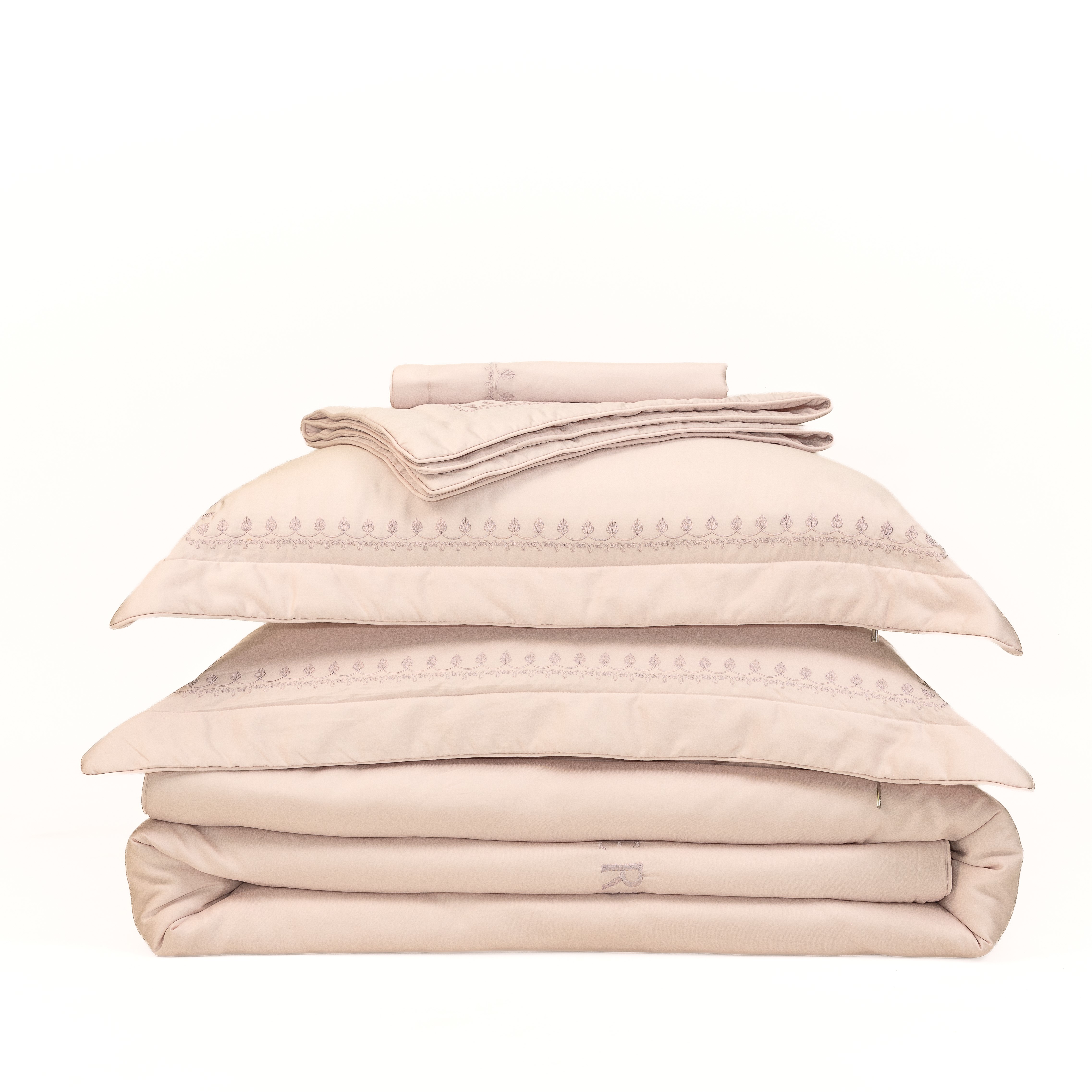 Mẫu chăn ga Everon màu hồng tím pastel thêu đẹp ESTMC 27003