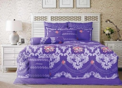 SALE 60% Bộ chăn ga Everon Artemis cao cấp AP 1712 màu hoa tím