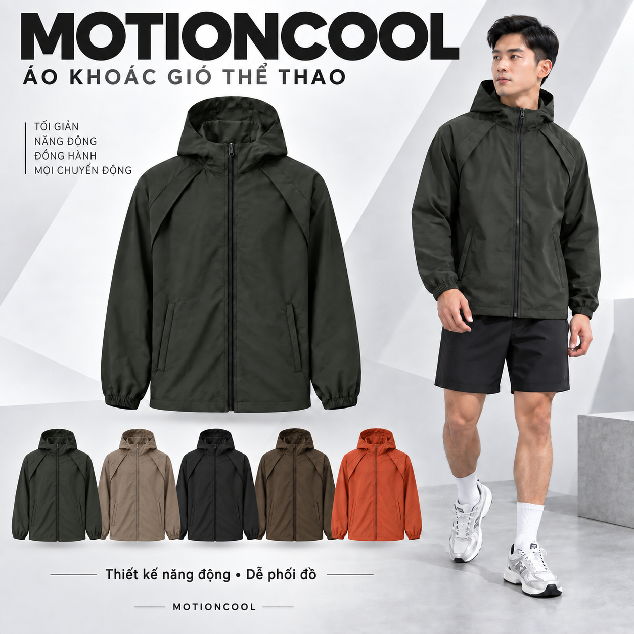 Áo khoác gió thể thao Motioncool - MK Sport