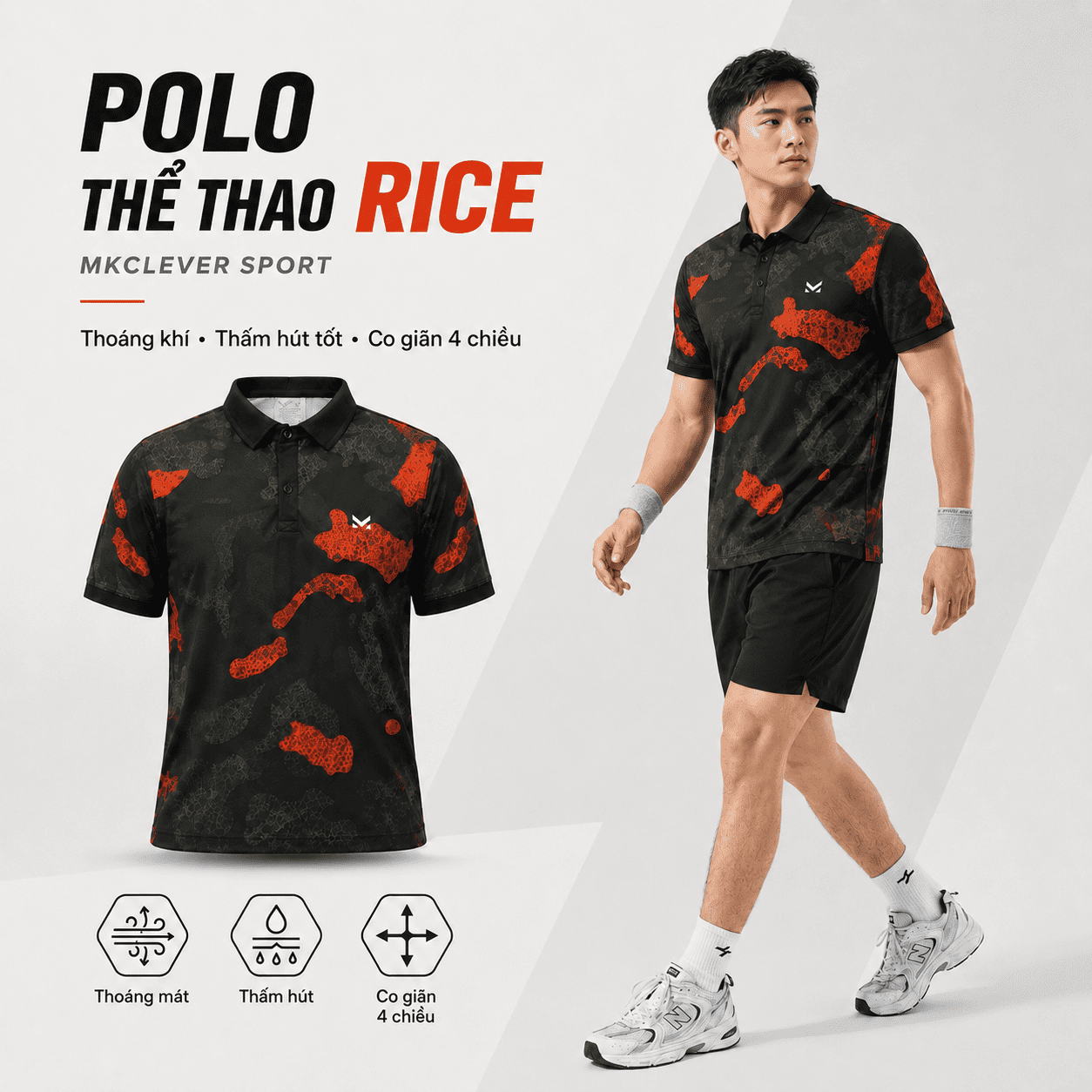 Áo polo thể thao Rice - MK Sport