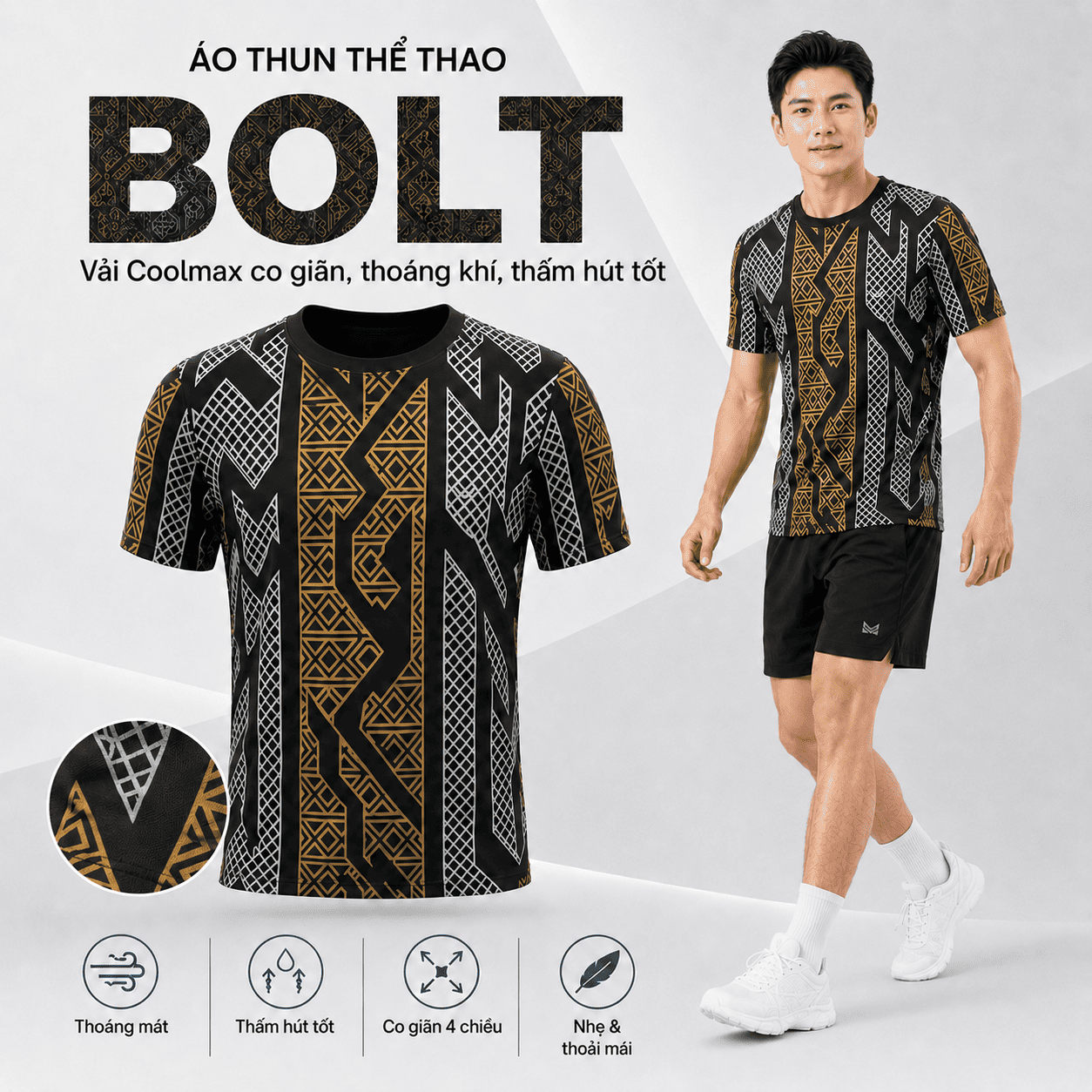 Áo thun thể thao Bolt - MK Sport