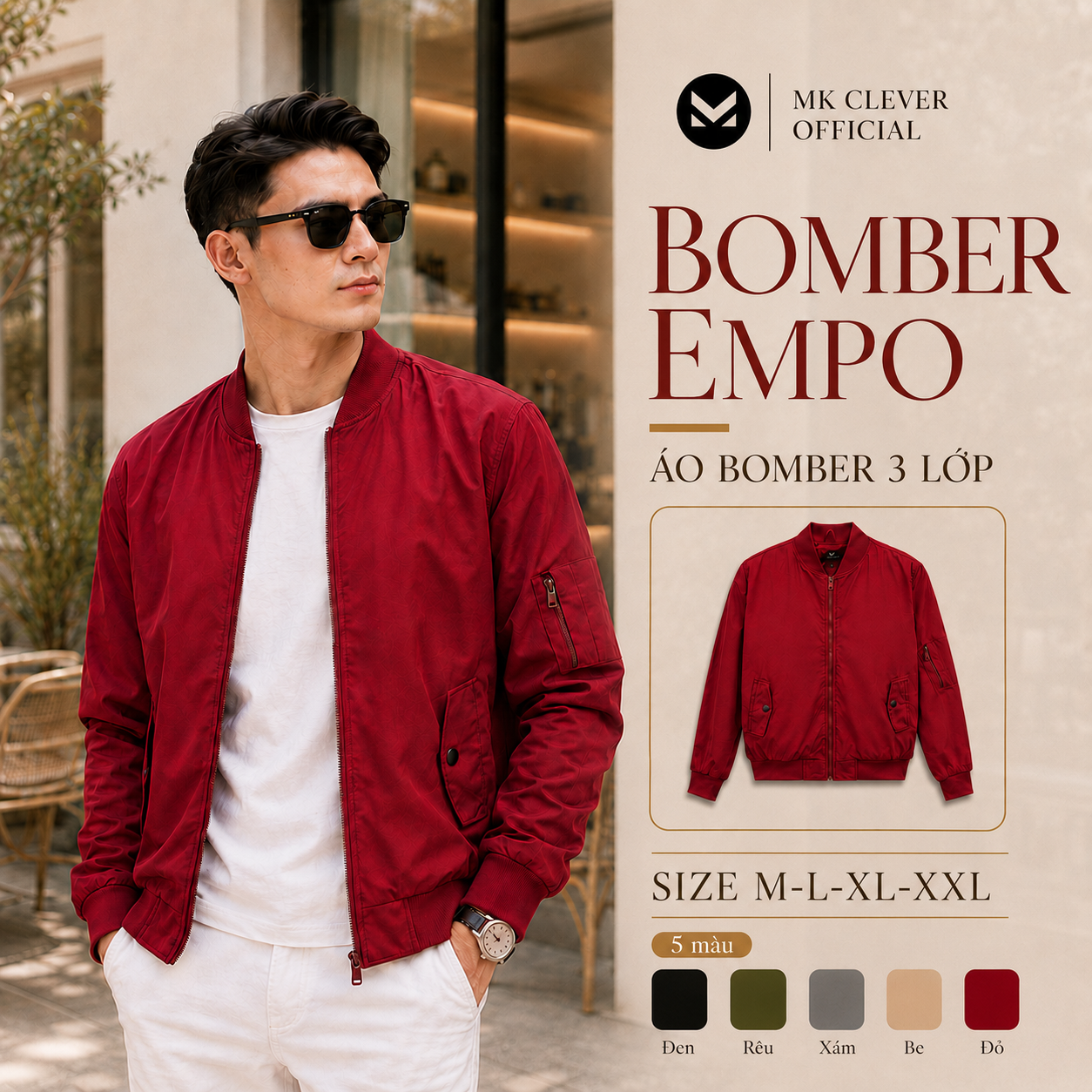 MK - Áo Bomber Trần Bông EMPO