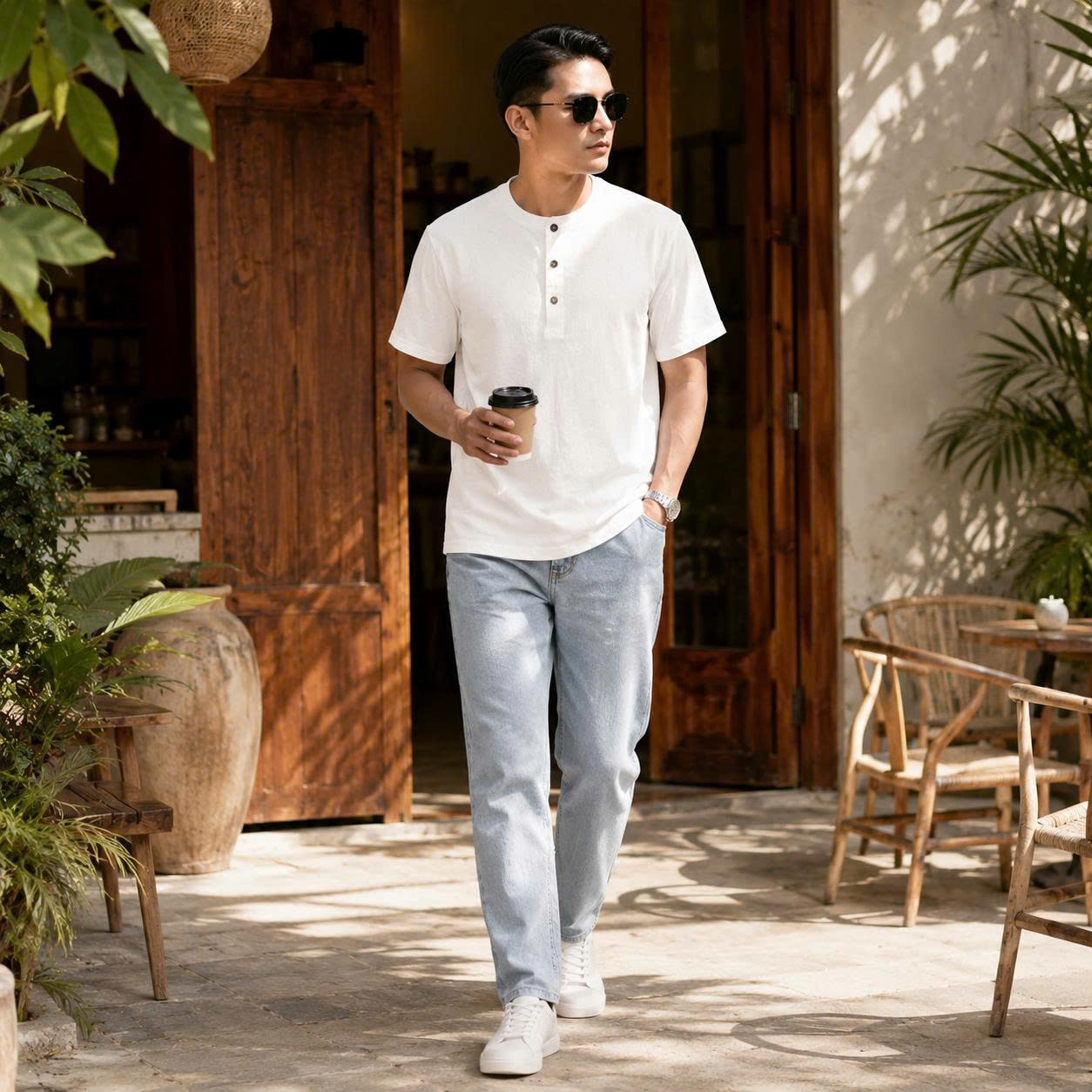 MK - Áo đũi Henley