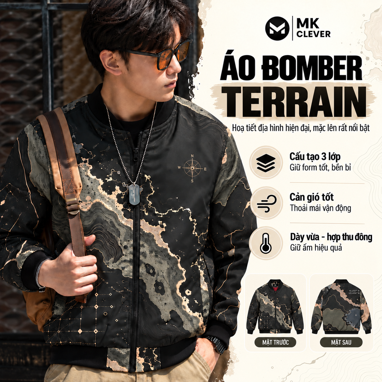MK - Áo khoác bomber Terrain