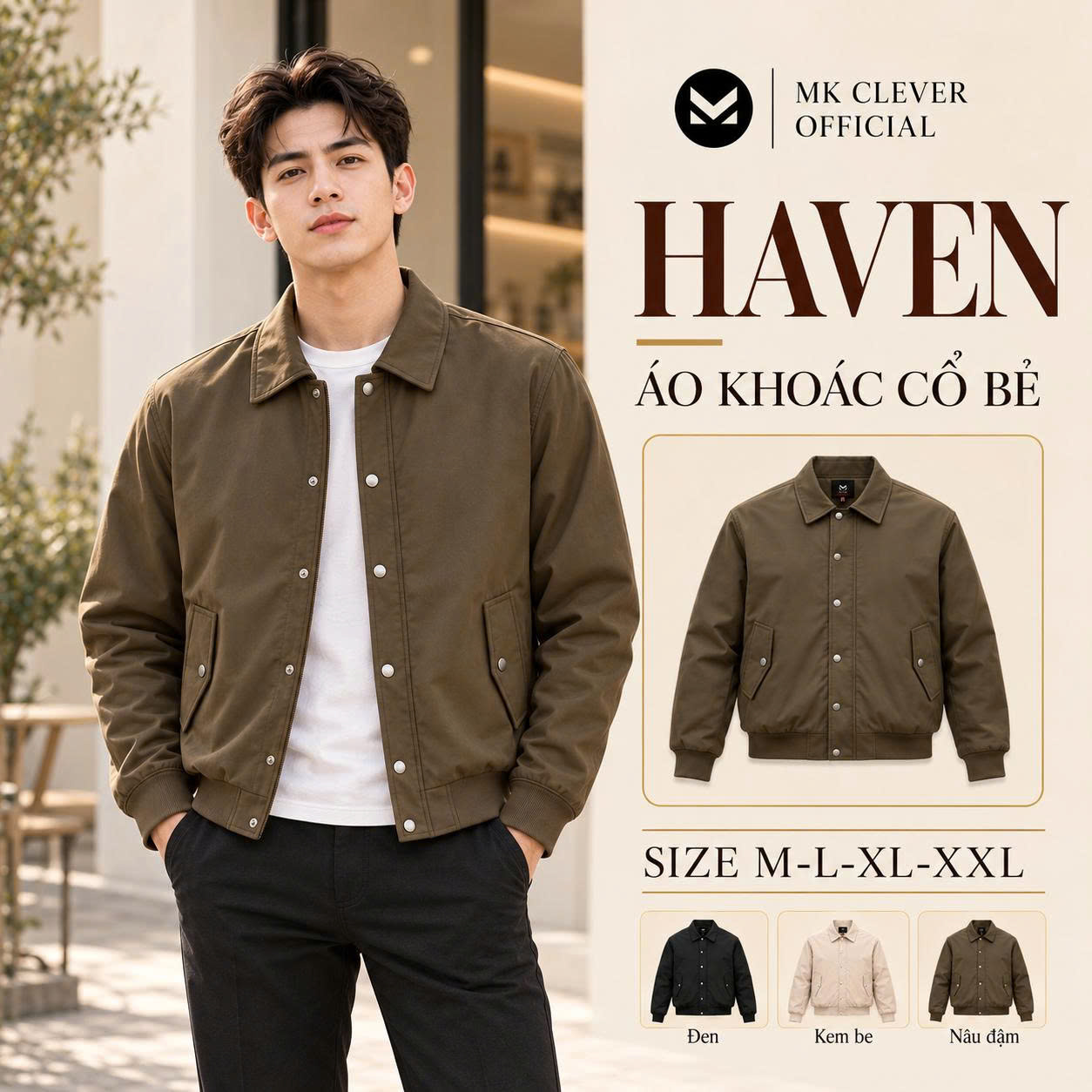 MK - Áo khoác gió cổ bẻ Haven