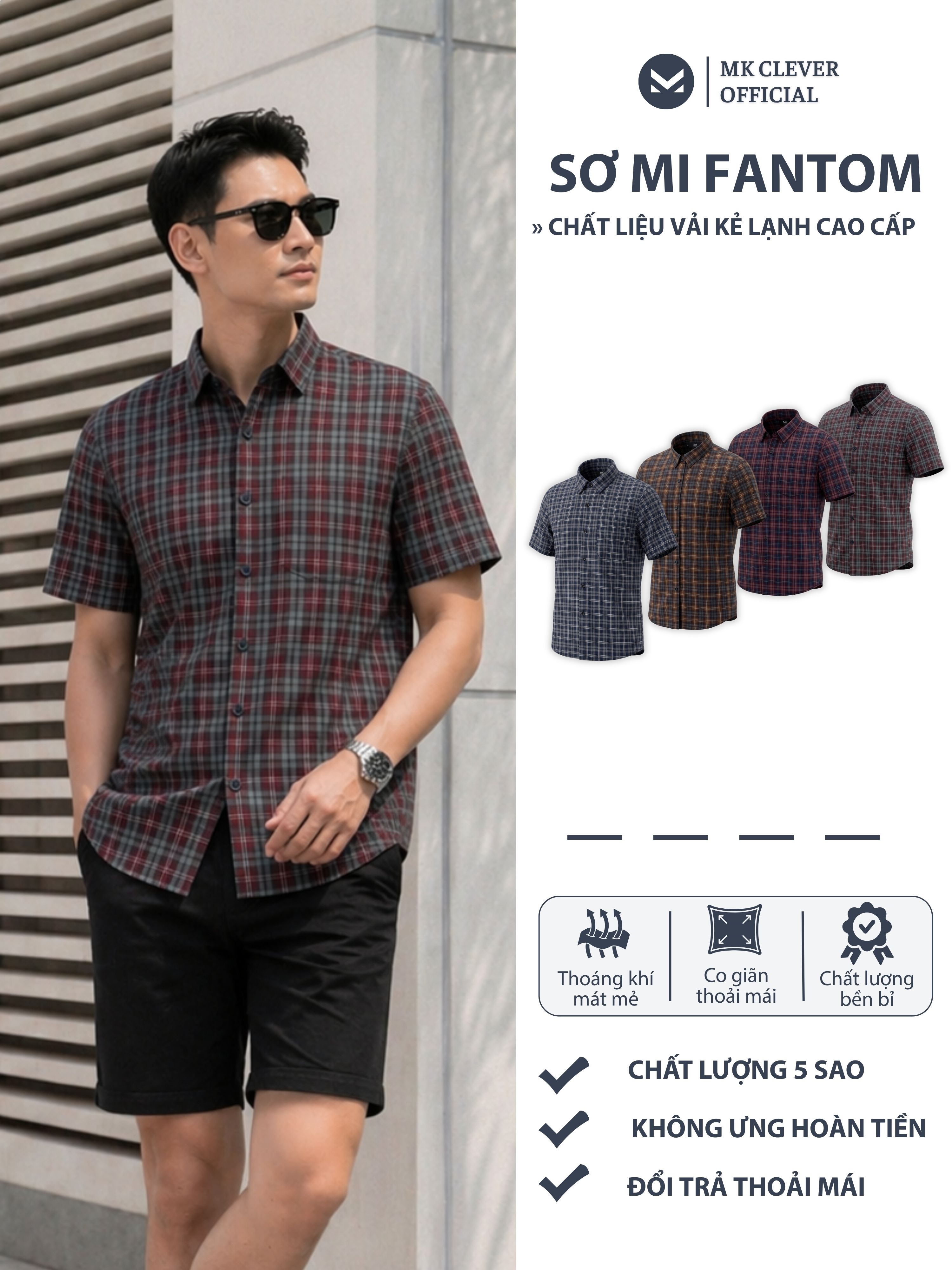 MK - Áo sơ mi cổ Đức Fantom
