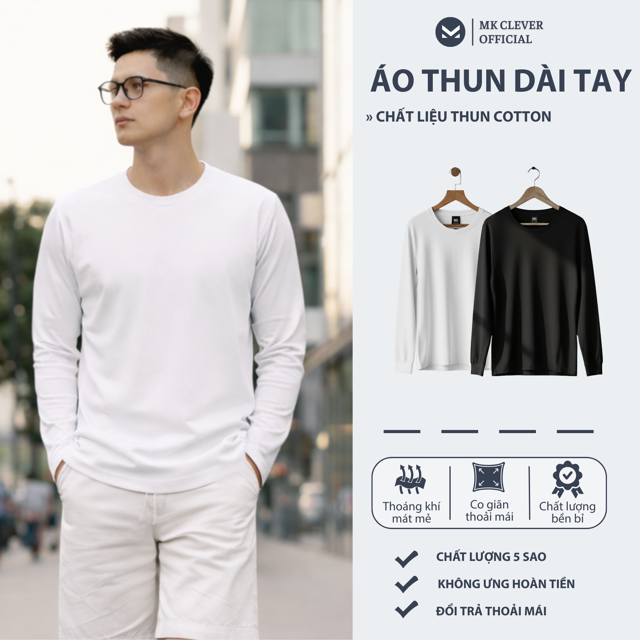 MK - Áo thun dài tay basic MK Clever