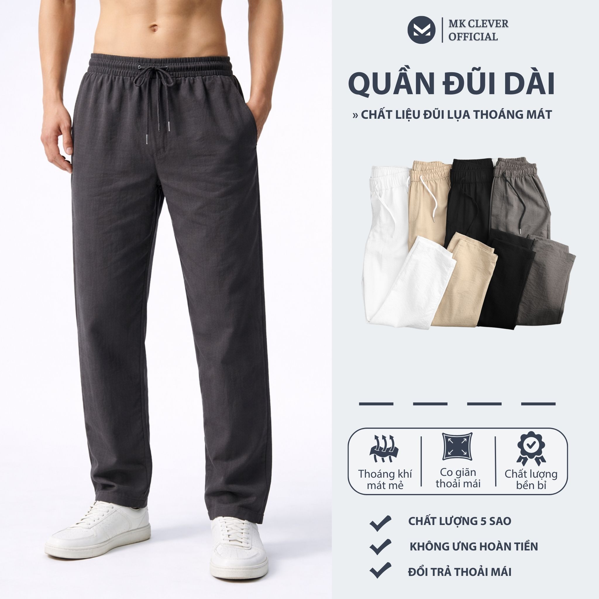 MK - Quần đũi lụa dài
