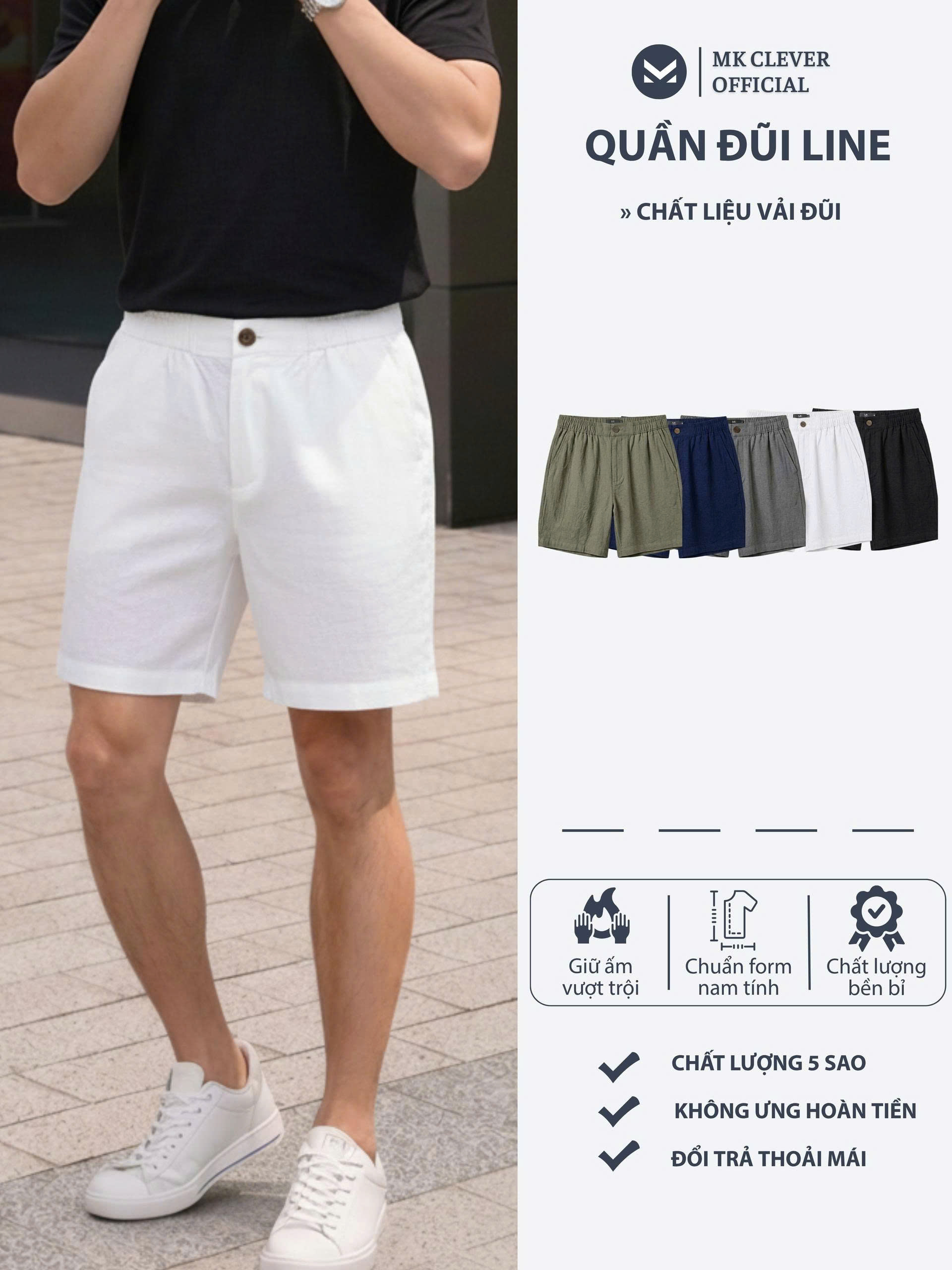 MK - Quần short đũi Line
