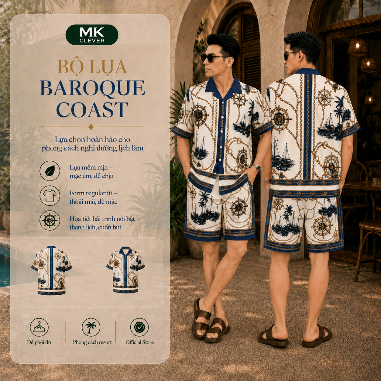 MK - Set Bộ Lụa Baroque Coast