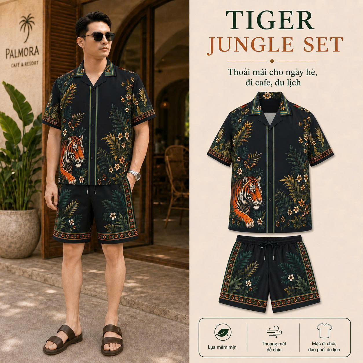 MK - Set Bộ Lụa Tiger Jungle