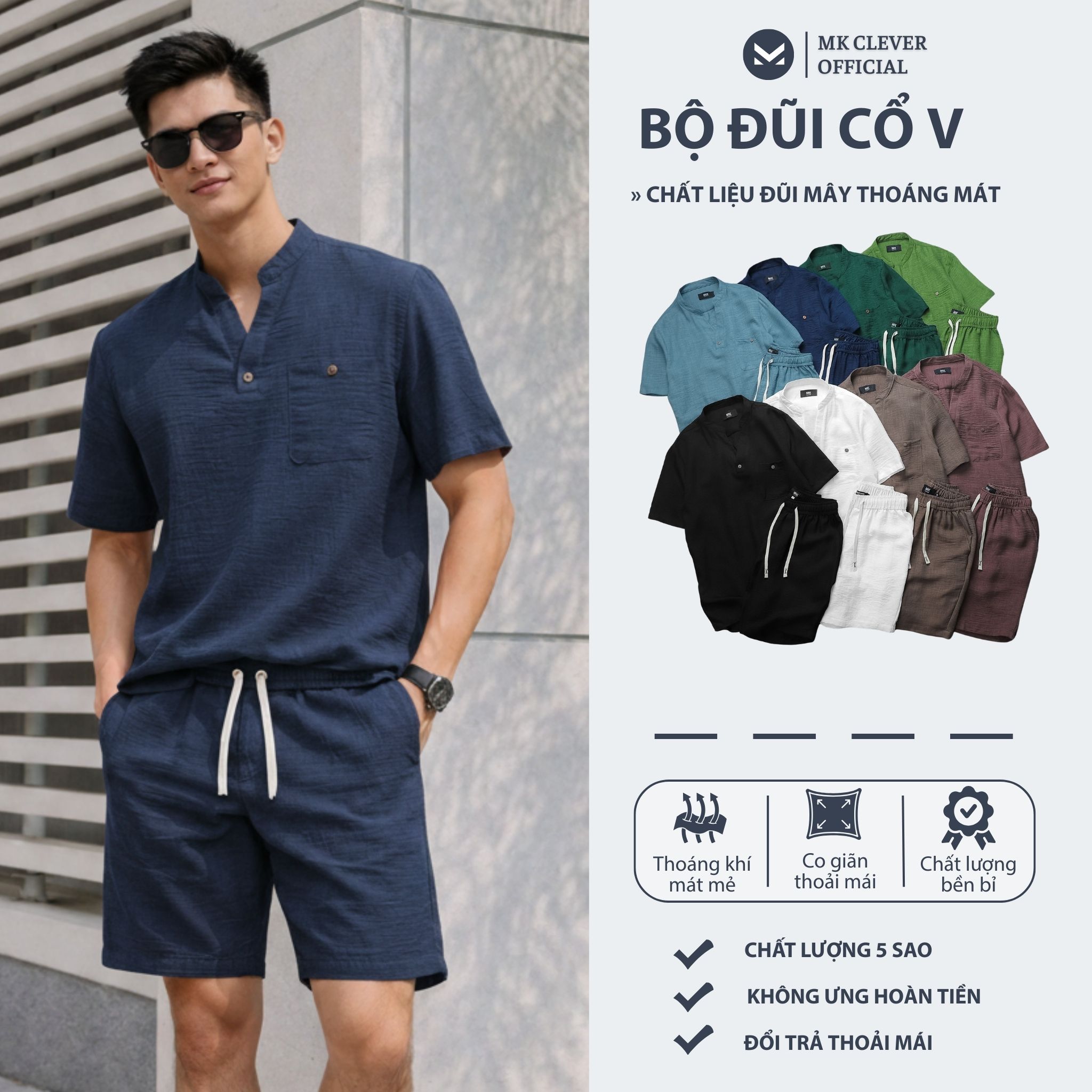 MK - Set Đũi Cổ V ngắn tay