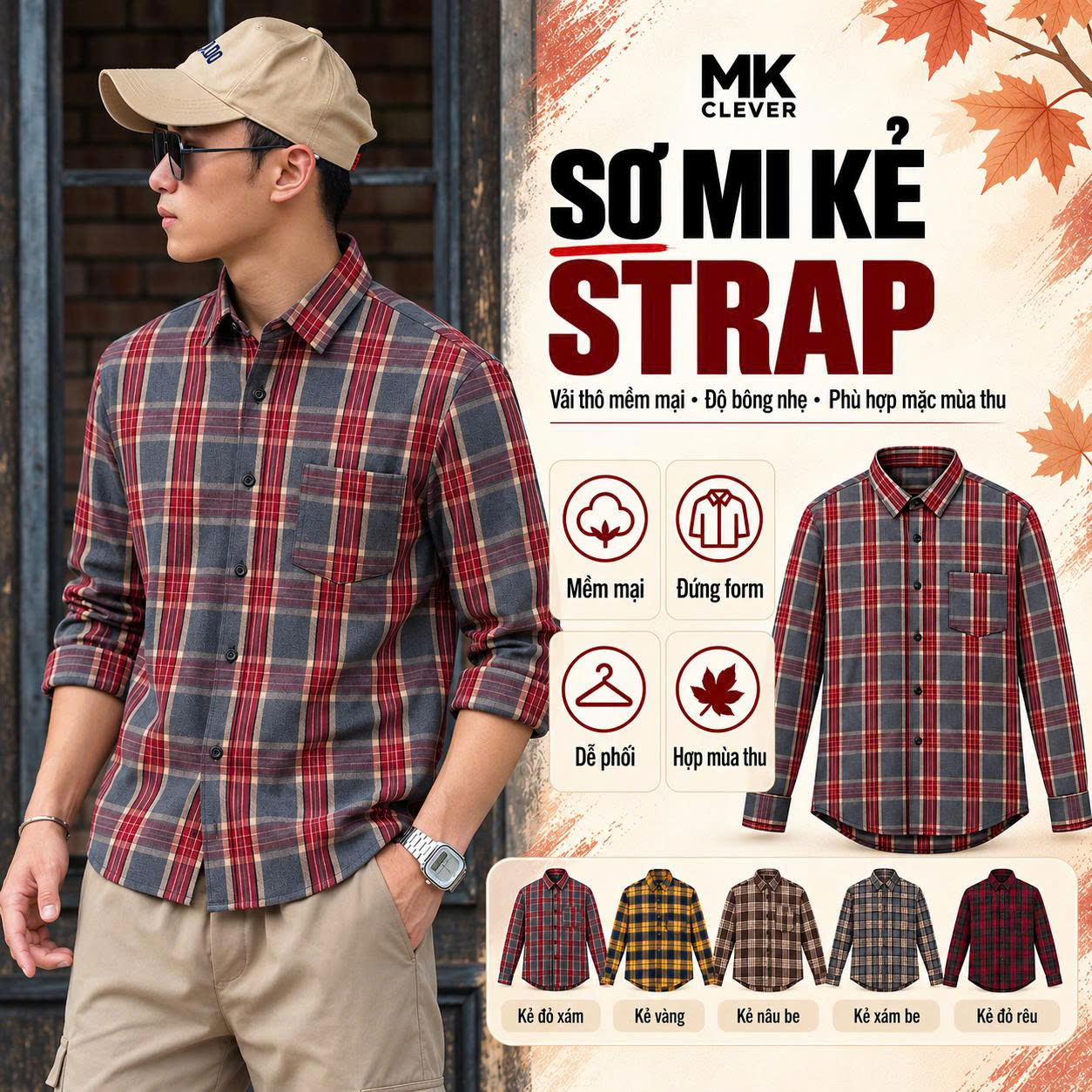 MK - Sơ Mi Kẻ Strap