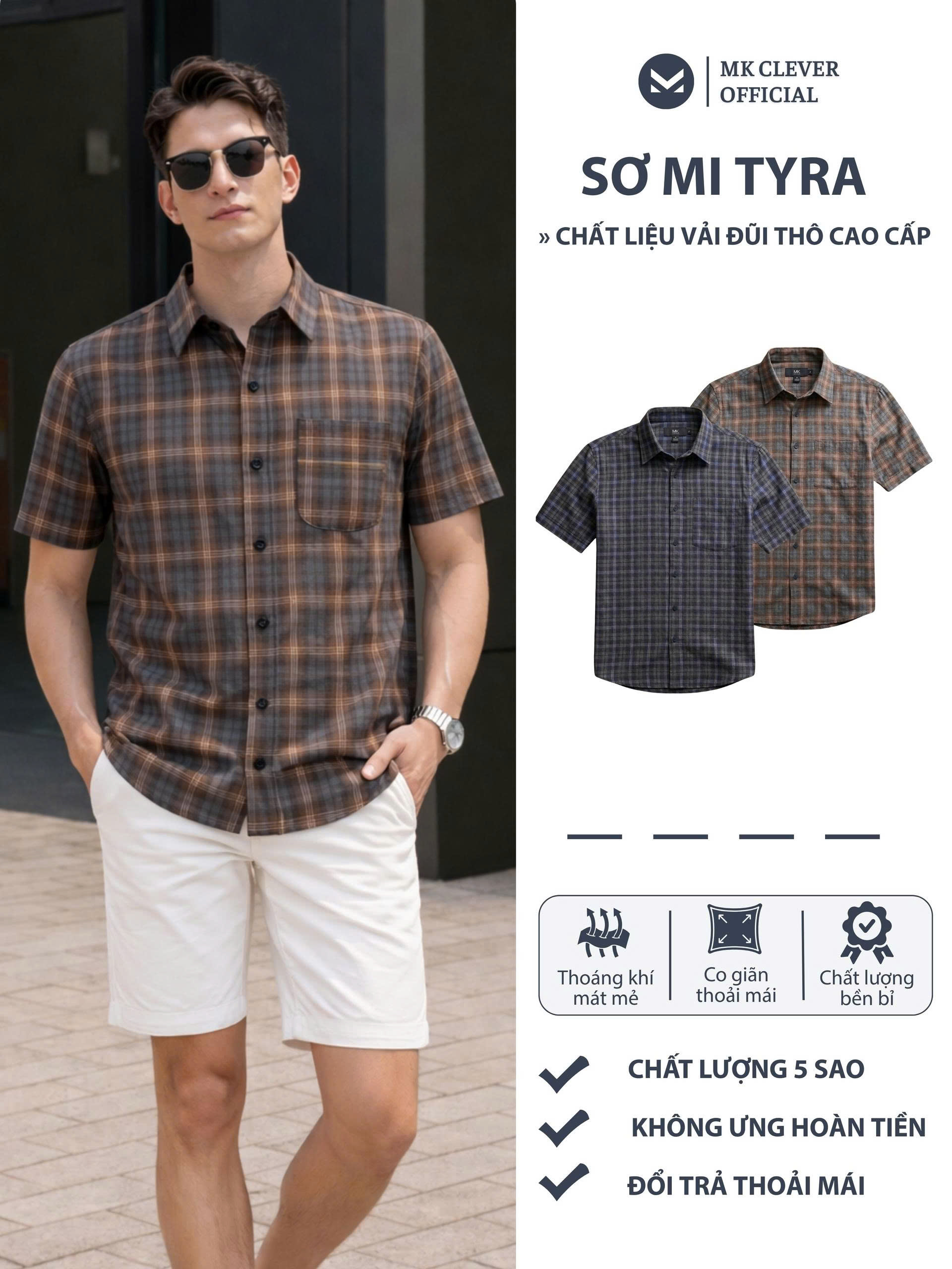 MK - Sơ mi đũi kẻ Tyra