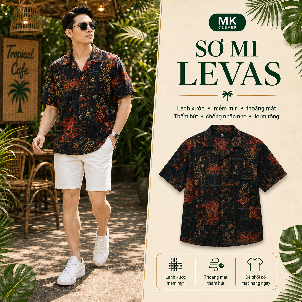 MK - Sơ mi lanh xước Levas