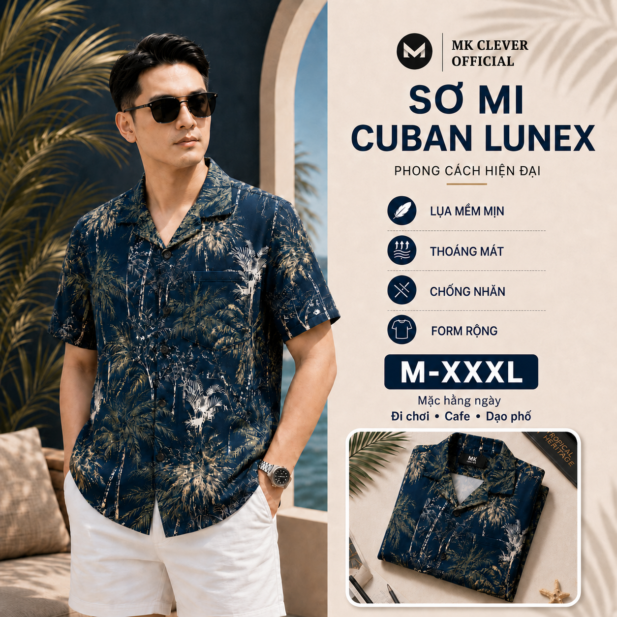 MK - Sơ mi lụa hàn Lunex