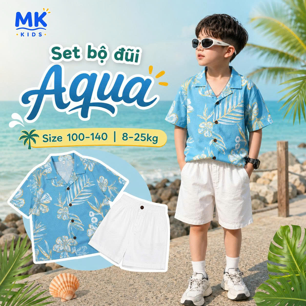 Set bộ đũi bé trai Aqua