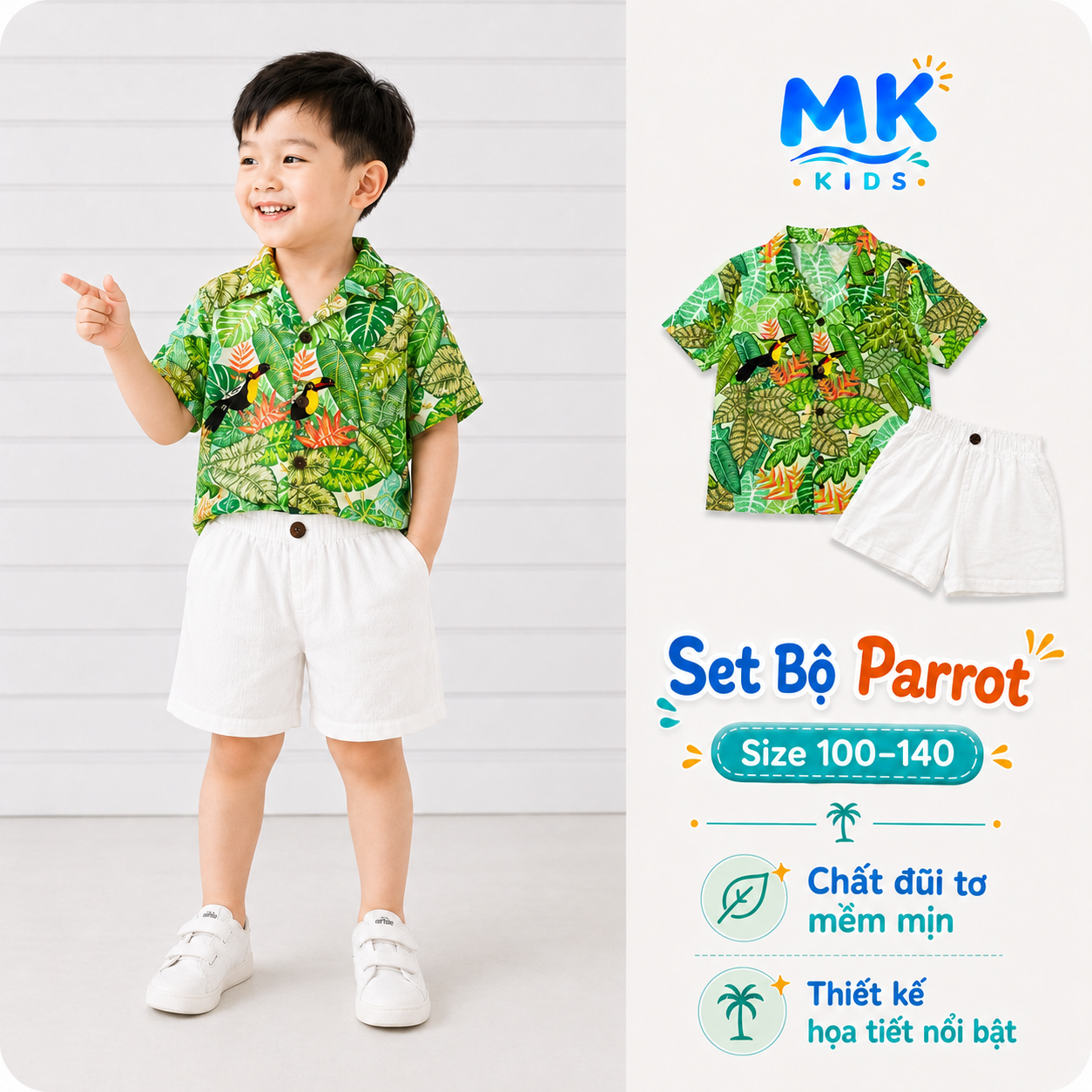 Set bộ đũi bé trai Parrot