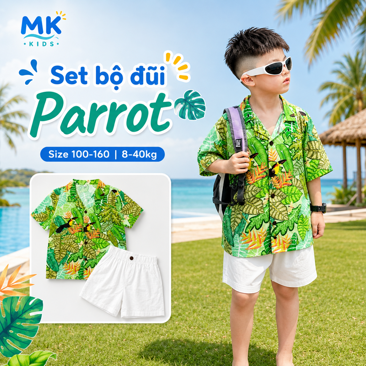 Set bộ đũi bé trai Parrot