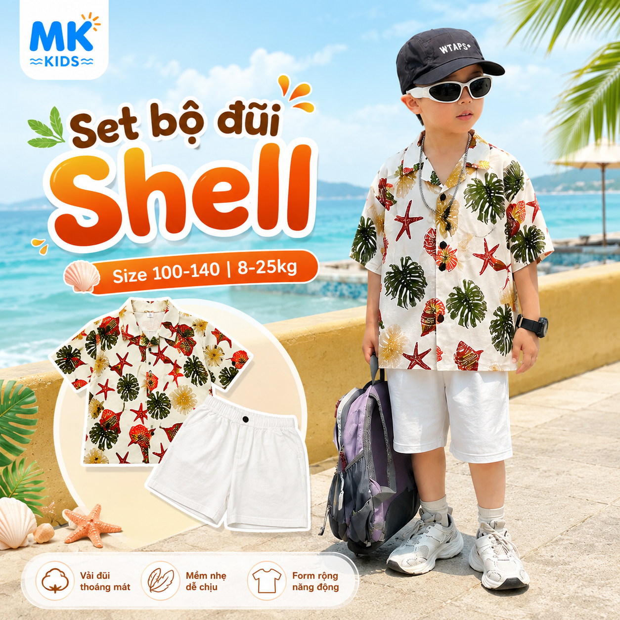 Set bộ đũi bé trai Shell