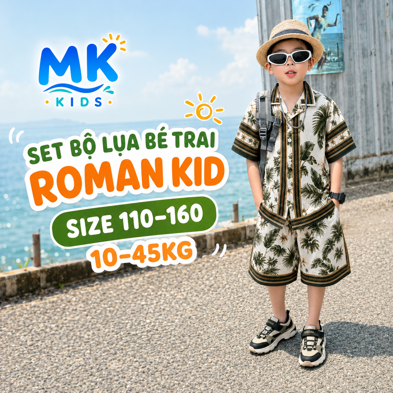 Set bộ lụa bé trai Roman Kid