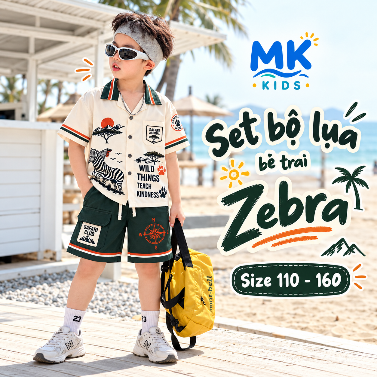 Set bộ lụa bé trai Zebra MK KIDS