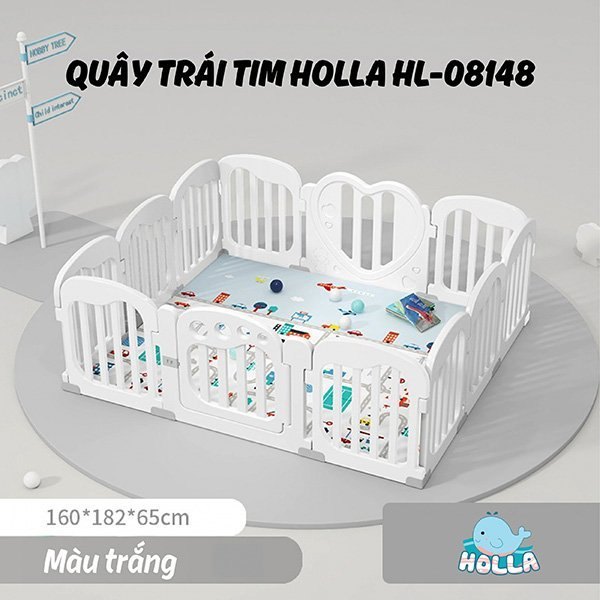 Quây Cũi Holla Trái Tim Mẫu Mới cao 65cm ( Hàng chính Hãng)