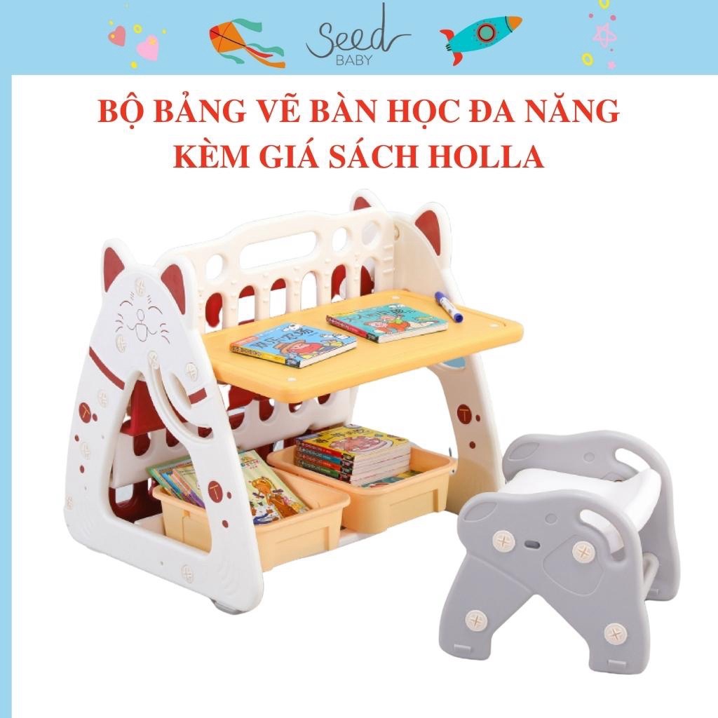 Bảng vẽ bàn học kệ sách đồ chơi mèo Holla 3 trong 1 - YoYo Baby