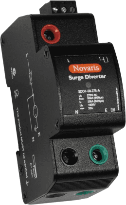 J303-3 Novaris SDD1-50-275-A	Surge Diverter, 1 Phase, 50kA, 275VAC, All Mode with alarm output