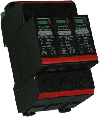 J309-5 Novaris SDPV-50-1000 Surge Diverter,50kA,  2 pole 1000VDC nominal with alarm output Type II