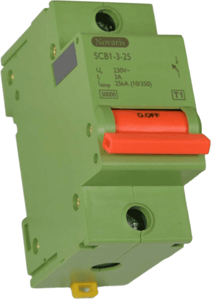 J307-2 Novaris SCB1-3-25	1 Phase 3 Amp 25kA 10/350 Circuit Breaker for products over 100kA