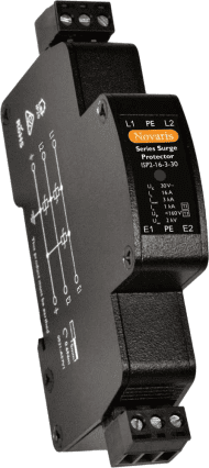 J313-1 Novaris ISP2-16-10-30 Isolated Series surge protector, 2 pole, 16A, 10kA, 30VAC