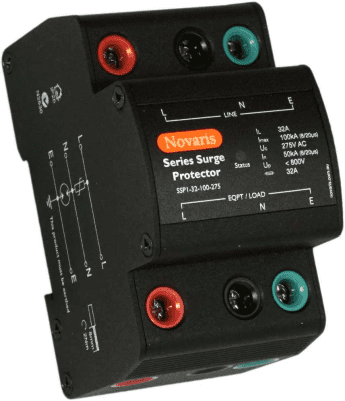 J314-8 Novaris SSP1-32-100-275 Series surge protector, 1 Phase, 32A, 100kA, 275VAC