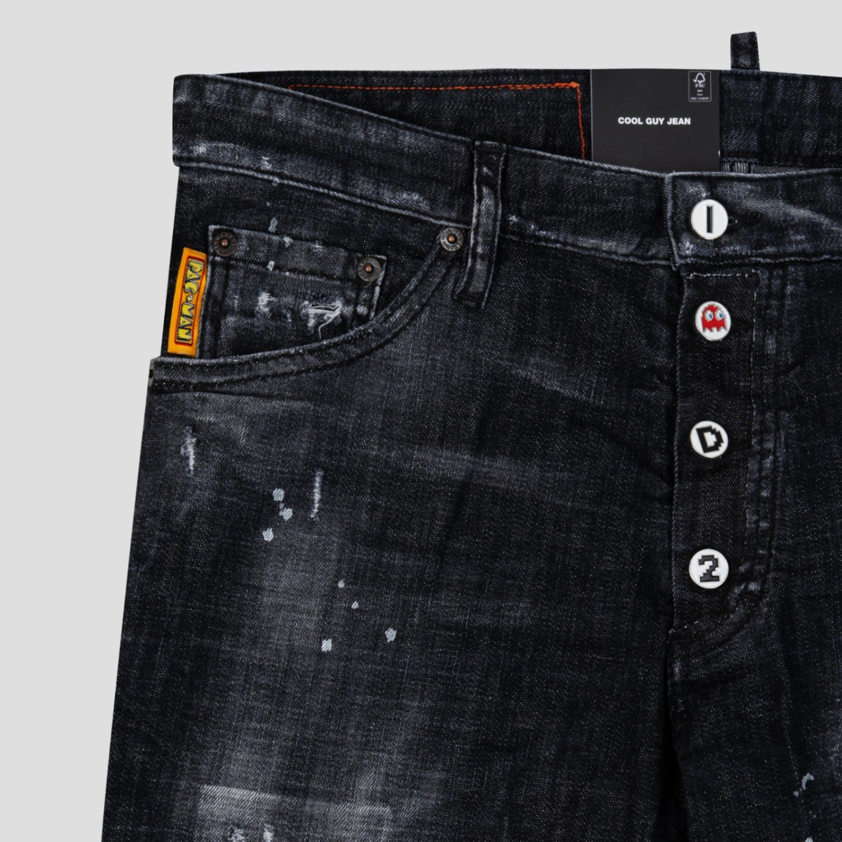Pac-Man Black Wash Cool Guy Jeans
