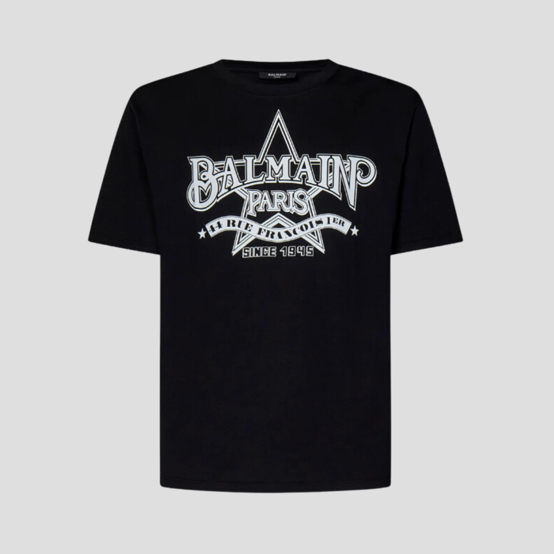 Áo Phông Balmain Black With Logo Printed - CH1EG000GD29