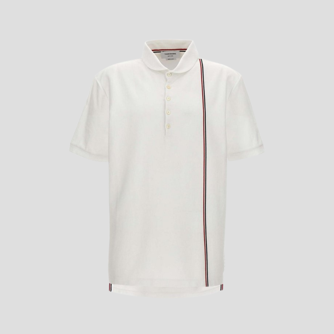 Áo Polo Thom Browne White With RWB Stripe - MJP196A-J0138-100