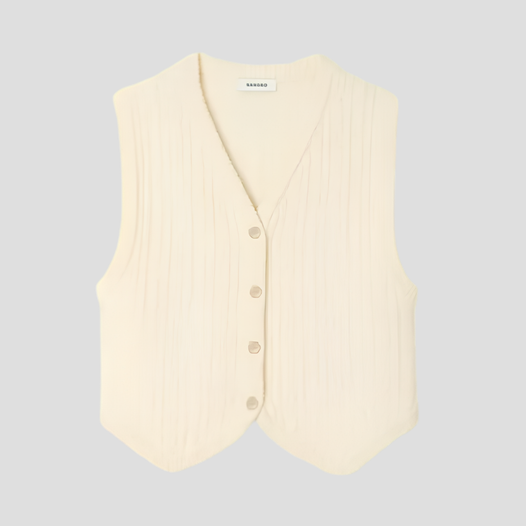 Áo Sandro Sleeve Wood - Blend V Neck Cardigan In White - SFPCA01332