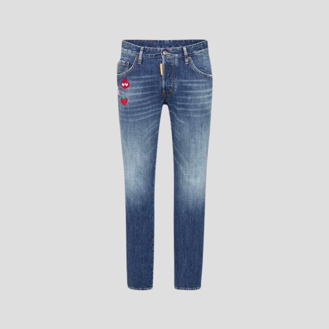Jean Dsquared2 Blue Denim With PACMAN Logo Embroidered - S71LB1330 ...